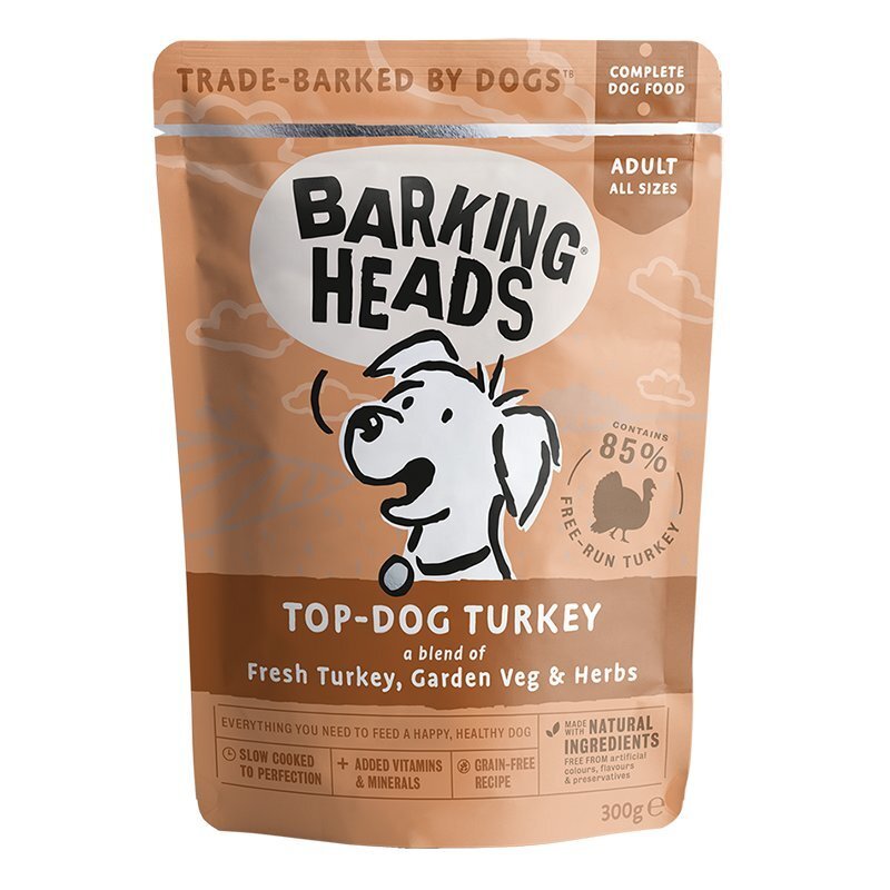 Barking heads Top Dog Turkey 300 g cena un informācija | Konservi suņiem | 220.lv