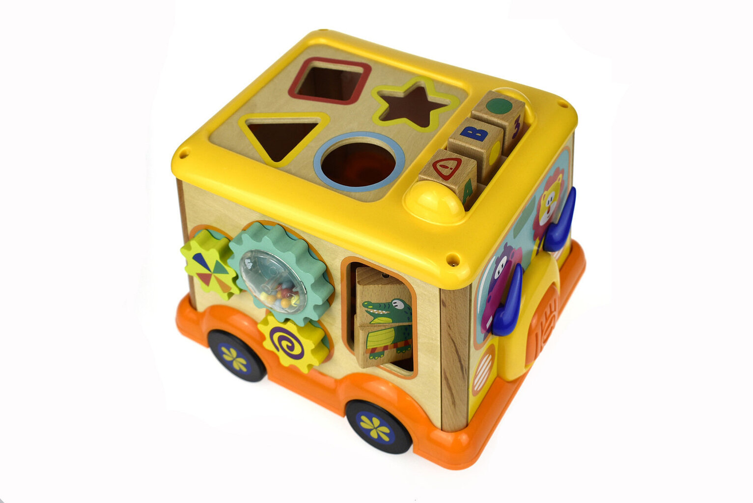 Koka aktivitātes autobuss - šķirotājs Top Bright cena un informācija | Rotaļlietas zīdaiņiem | 220.lv