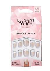 Искусственные ногти Elegant Touch, Французский маникюр, прозрачные 124, S цена и информация | Средства для маникюра и педикюра | 220.lv