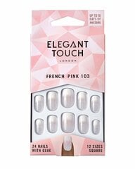 Искусственные ногти Elegant Touch, Французский маникюр, розовые 103, M цена и информация | Средства для маникюра и педикюра | 220.lv