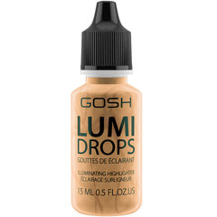 Izgaismojošs līdzeklis Gosh Lumi Drops15 ml, 014 Gold цена и информация | Бронзеры (бронзаторы), румяна | 220.lv