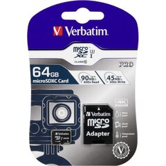 Verbatim (47042), 64GB, Micro SD cena un informācija | Atmiņas kartes mobilajiem telefoniem | 220.lv