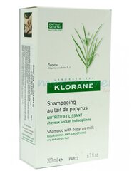 Matu nogludinošs šampūns ar papirusa pienu Klorane 200 ml cena un informācija | Šampūni | 220.lv