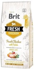 Brit Fresh Chicken with Potato Adult полноценный корм для взрослых собак 2,5 кг цена и информация |  Сухой корм для собак | 220.lv