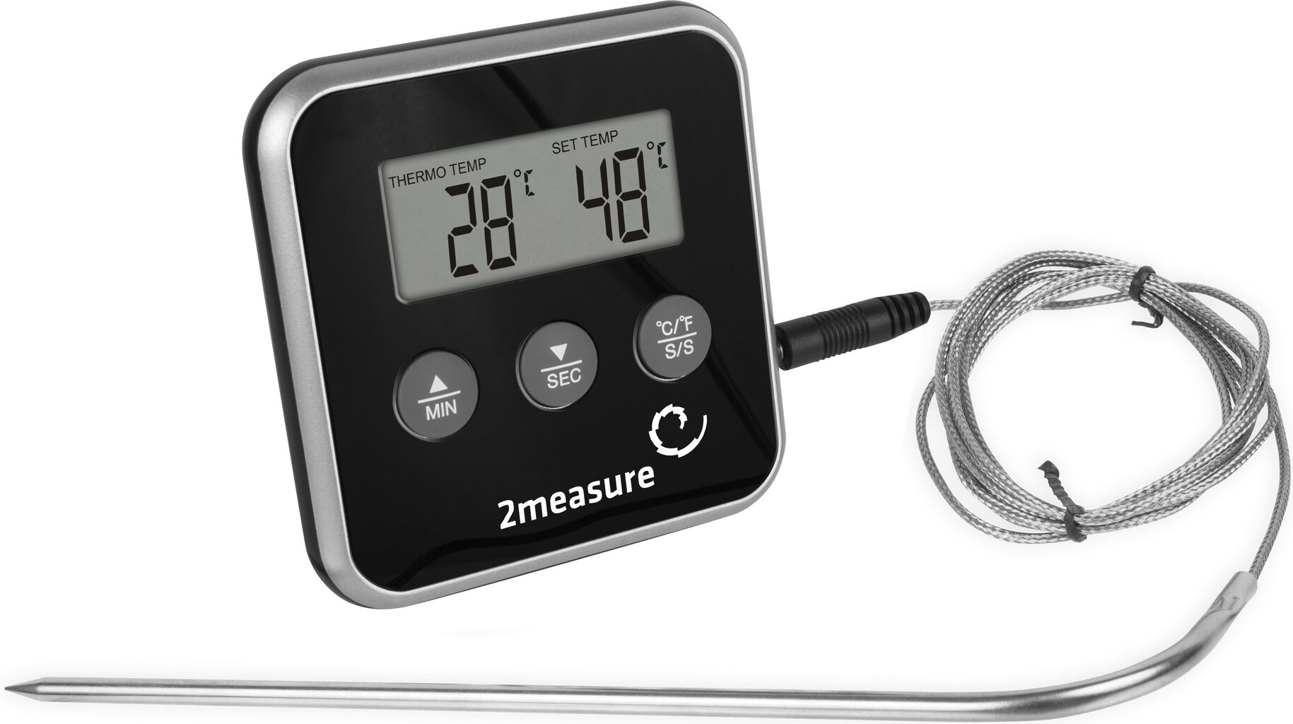 Digitālais pārtikas termometrs ar zondi Bioterm, 0°C + 250 °C cena un informācija | Grila, barbekjū piederumi un aksesuāri | 220.lv