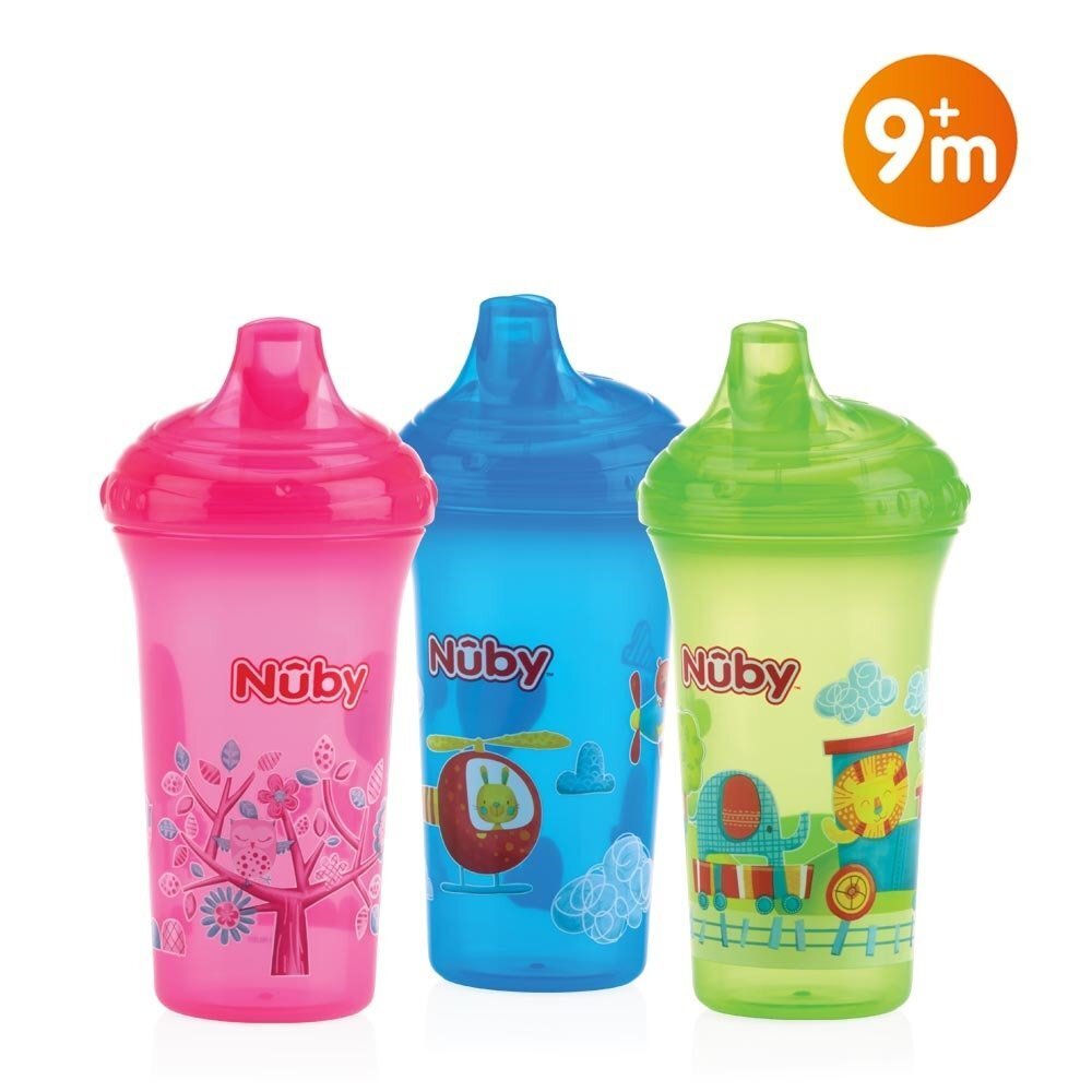 Pudele ar cietu snīpi Nuby No-Spill™, 270 ml., ID10366 цена и информация | Bērnu pudelītes un to aksesuāri | 220.lv