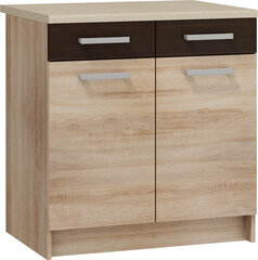 Кухонный шкаф Polo S80_1SZ, дуб/ коричневый цвет цена и информация | Кухонные шкафчики | 220.lv