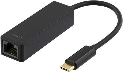 Deltaco, RJ45/USB-C, 10 cm цена и информация | Kabeļi un vadi | 220.lv