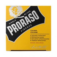 Atsvaidzinošas salvetes Proraso Wood & Spice, 6 gab. цена и информация | Средства для очищения лица | 220.lv