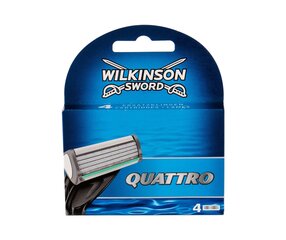 Skuvekļa galviņas Wilkinson Sword Quattro vīriešiem 4 gab. цена и информация | Косметика и средства для бритья | 220.lv