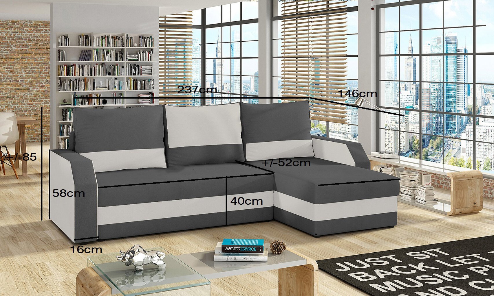 Universāls stūra dīvāns Giulio, brūns/krēmkrāsas цена и информация | Stūra dīvāni | 220.lv