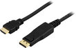 Deltaco (DP-3005), DP - HDMI, 0.5 m cena un informācija | Kabeļi un vadi | 220.lv