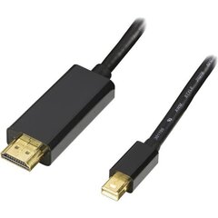 Deltaco DP-HDMI104-K, Mini DP/HDMI, 1 m цена и информация | Кабели и провода | 220.lv