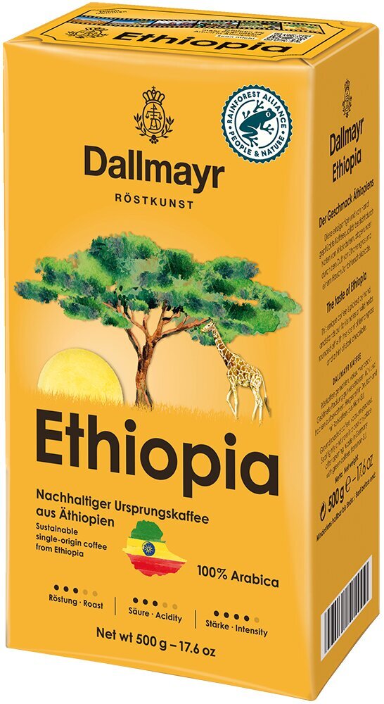 Dallmayr Ethiopia malta kafija HVP 0,5kg цена и информация | Kafija, kakao | 220.lv