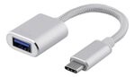Deltaco, USB-C/USB-A, 10 cm