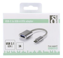 Deltaco, USB-C/USB-A, 10 cm цена и информация | Адаптеры и USB разветвители | 220.lv