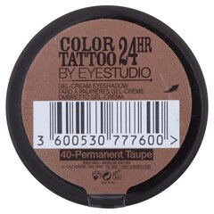 Крем-тени для век Maybelline Color Tattoo 24H 40 Permanent Taupe 4 г цена и информация | Тушь, средства для роста ресниц, тени для век, карандаши для глаз | 220.lv