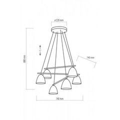 TK Lighting griestu lampa Aida Black 6 цена и информация | Настенный/подвесной светильник Eye Spot 11 BL, чёрный | 220.lv