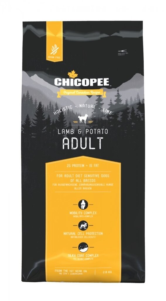 Chicopee Holistic Nature Line ar jēru un kartupeļiem Adult Lamb & Potato, 2 kg cena un informācija | Sausā barība suņiem | 220.lv