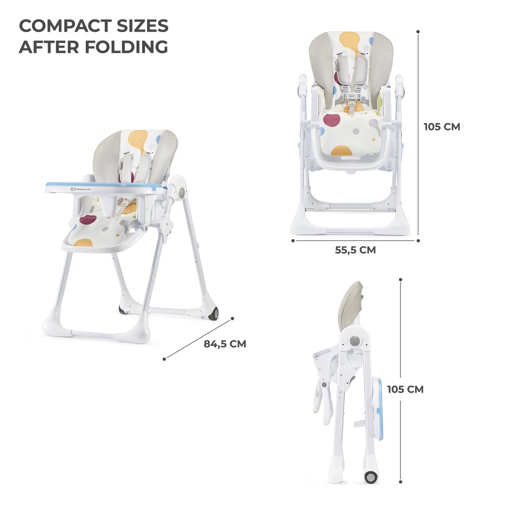 Barošanas krēsls KinderKraft Yummy, multi cena un informācija | Barošanas krēsli | 220.lv