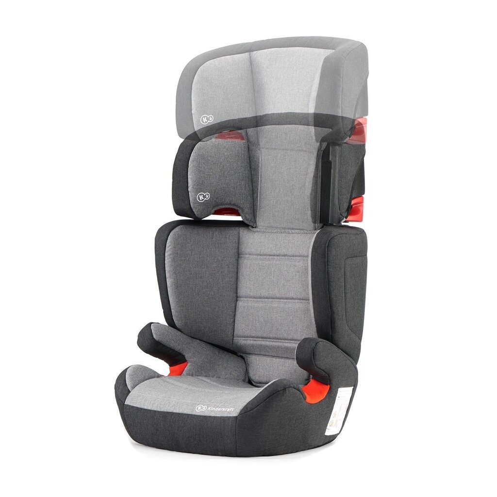 Autosēdeklis KinderKraft Junior Fix ISOFIX, 15-36 kg, black/grey cena un informācija | Autokrēsliņi | 220.lv
