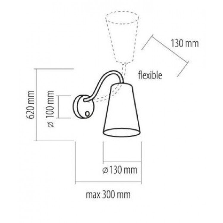 TK Lighting sienas gaismeklis Wire Black цена и информация | Sienas lampas | 220.lv