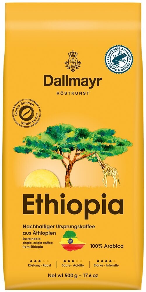 Dallmayr Ethiopia kafijas pupiņas, 0,5 kg cena un informācija | Kafija, kakao | 220.lv