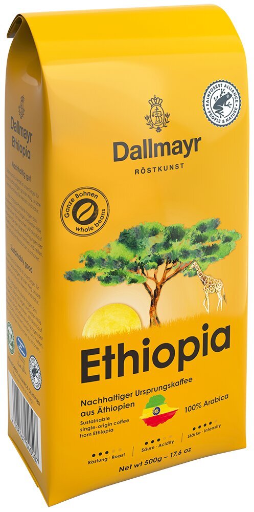 Dallmayr Ethiopia kafijas pupiņas, 0,5 kg cena un informācija | Kafija, kakao | 220.lv