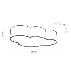 TK Lighting griestu gaismeklis Cloud White cena un informācija | Lampas bērnu istabai | 220.lv