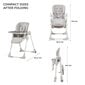 Barošanas krēsls KinderKraft Yummy, pelēks cena un informācija | Barošanas krēsli | 220.lv