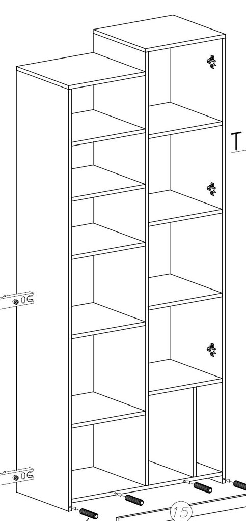 Skapis Tablo 4, balts/pelēks цена и информация | Bērnu skapji | 220.lv