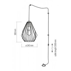 TK Lighting griestu lampa ar kabeli Brylant Black 2287 cena un informācija | Lustras | 220.lv