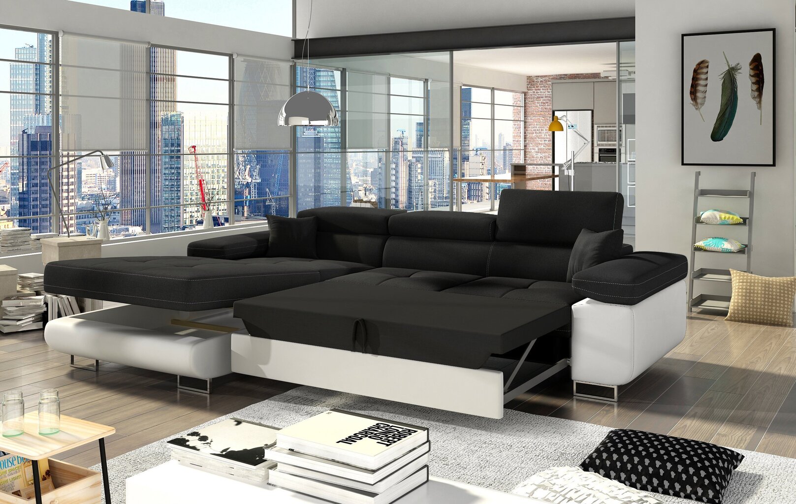 Stūra dīvāns Armando, zaļš/balts цена и информация | Stūra dīvāni | 220.lv