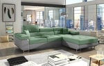 Stūra dīvāns Armando, zaļs/pelēks