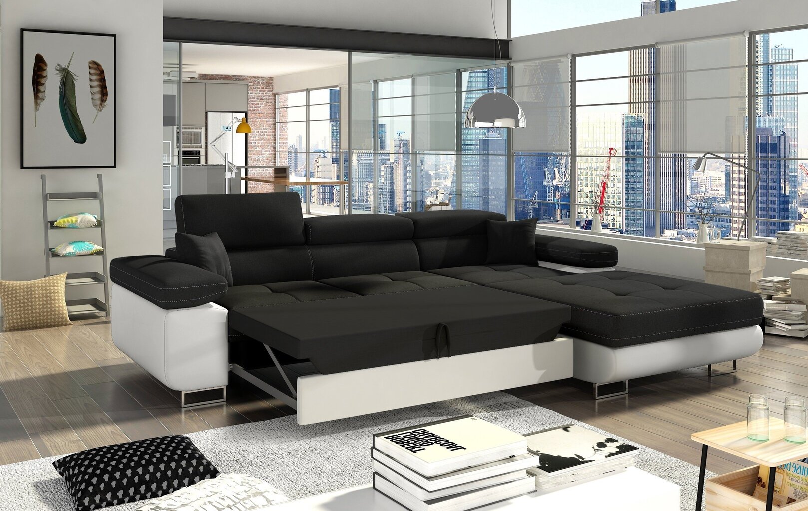 Stūra dīvāns Armando, pelēks/melns цена и информация | Stūra dīvāni | 220.lv