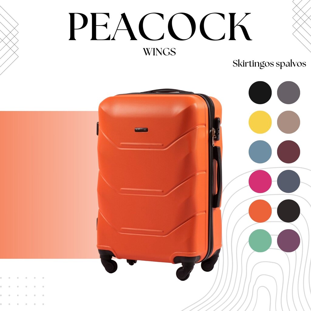 Liels čemodāns Wings Peacock L, oranžs цена и информация | Koferi, ceļojumu somas | 220.lv