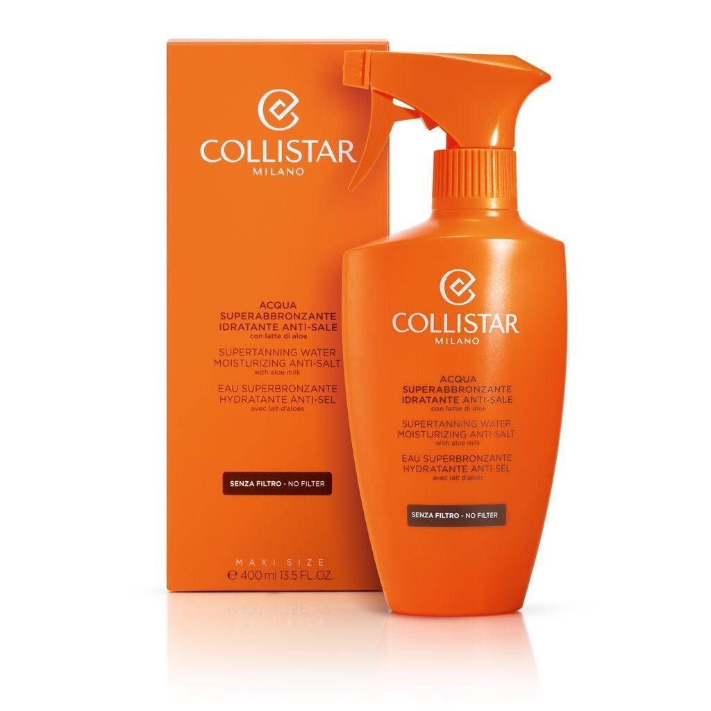 Mitrinoša iedegumu veicinoša emulsija Collistar Sun Care Supertanning Water Moisturizing Anti-Salt, 400 ml cena un informācija | Sauļošanās krēmi | 220.lv