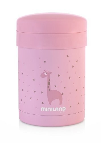 Pārtikas termoss Miniland, 700 ml ar diviem trauciņiem, rozā cena un informācija | Termosi un termosomas bērniem | 220.lv
