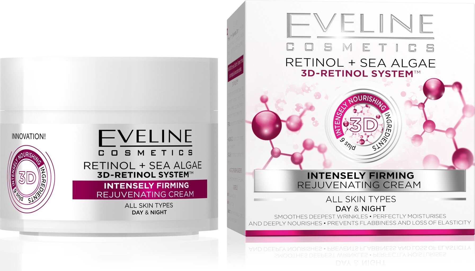 Nostiprinošs dienas un nakts krēms Eveline 3D-Retinol System 50 ml cena un informācija | Sejas krēmi | 220.lv