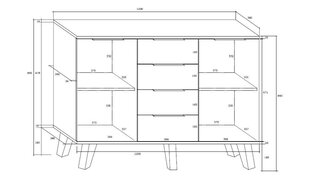 Комод Sven 2D4S, белый/коричневый цена и информация | Комоды | 220.lv