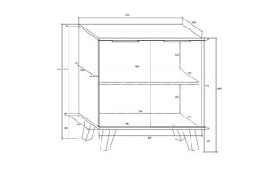Шкафчик Sven 2D, белый/коричневый цена и информация | Шкафчики в гостиную | 220.lv