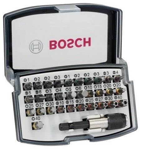 Bosch uzgaļu komplekts 1/4", 32 gab. cena un informācija | Rokas instrumenti | 220.lv