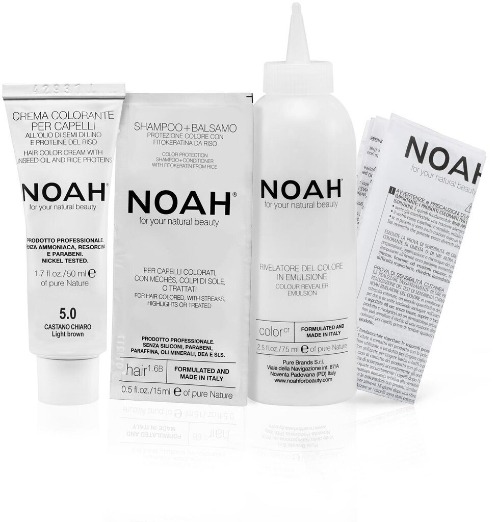 Noturīga matu krāsa Noah 5.0 Light Brown 140 ml cena un informācija | Matu krāsas | 220.lv