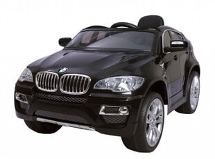 Elektriskā bērnu automašīna BMW X6, melna cena un informācija | Bērnu elektroauto | 220.lv
