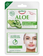 Dziļi attīroša sejas maska ar alvejas ekstraktu Equilibra Aloe Maschera Viso Purificante 2 x 7.5 ml цена и информация | Маски для лица, патчи для глаз | 220.lv