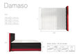Gulta Damaso, 180 x 200 cm, melna/sarkana cena un informācija | Gultas | 220.lv