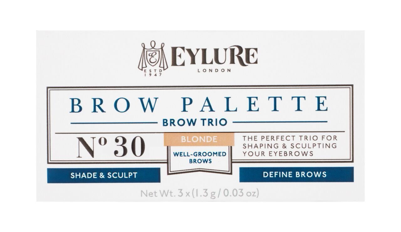 Uzacu palete Eylure Brow Palette 3 x 1,3 g, 30 Blonde cena un informācija | Acu ēnas, skropstu tušas, zīmuļi, serumi | 220.lv