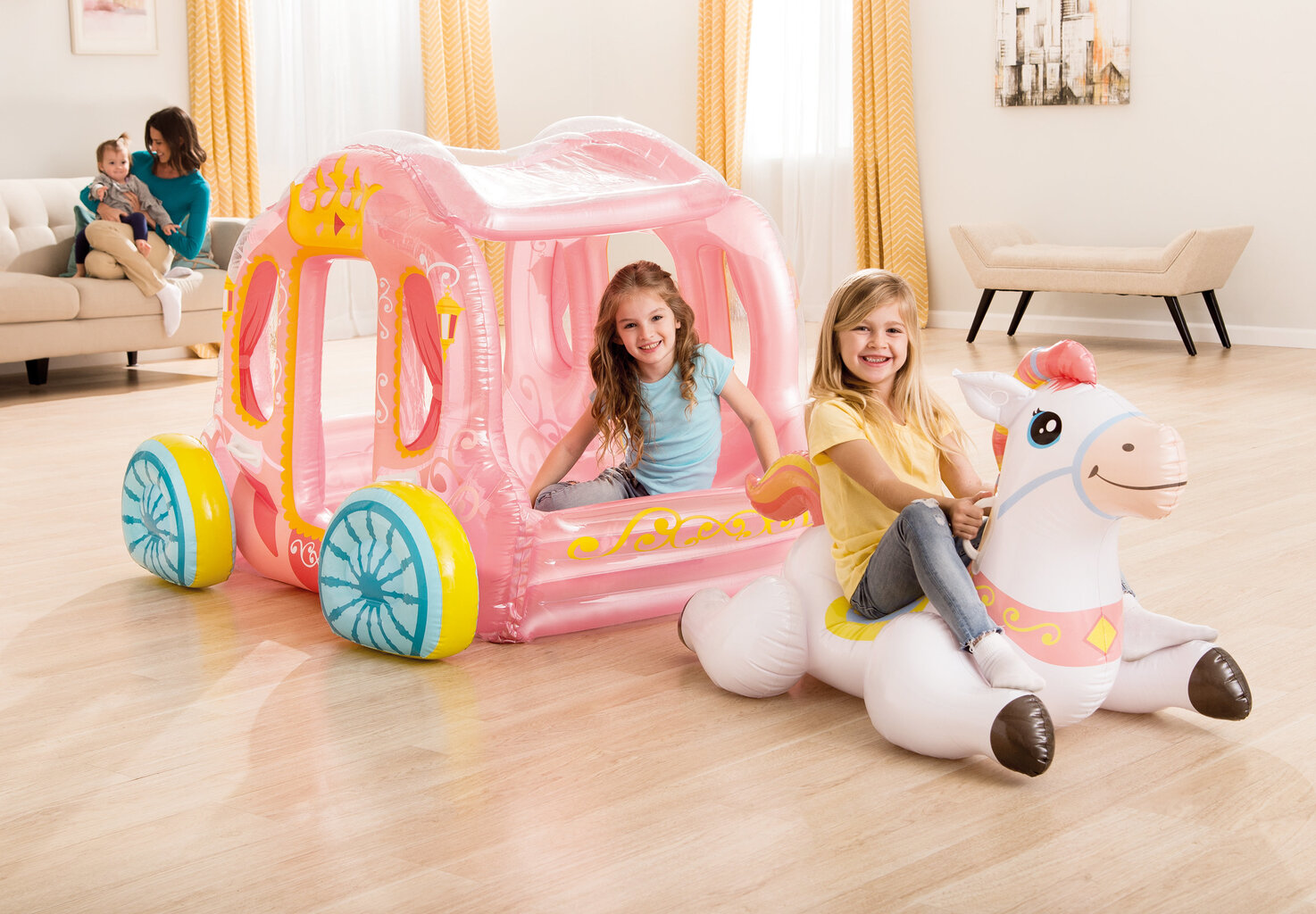 Piepūšamā rotaļlieta Intex Princess Carriage cena un informācija | Piepūšamās rotaļlietas un pludmales preces | 220.lv