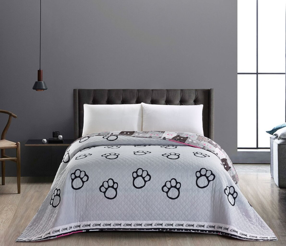 DecoKing divpusējs gultas pārklājs Cats Invasion, 170x210 cm cena un informācija | Gultas pārklāji, pledi | 220.lv