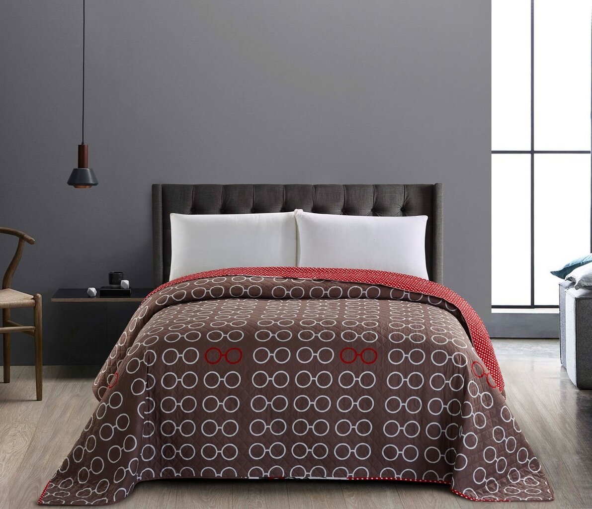 DecoKing divpusējais gultas pārklājs Hugapug, 170x270 cm cena un informācija | Gultas pārklāji, pledi | 220.lv